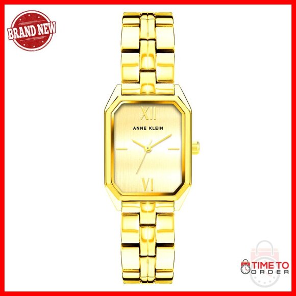Gold-Tone Bracelet Watch Elegant Minimal Chic Roman Numeral Water Resistant main image 7